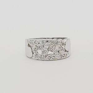 925 Sterling Silver White Gold Plated Ring 6.75